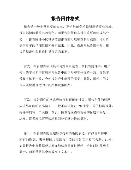 报告附件格式