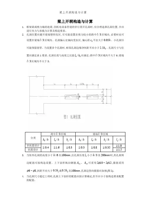 梁上开洞构造与计算