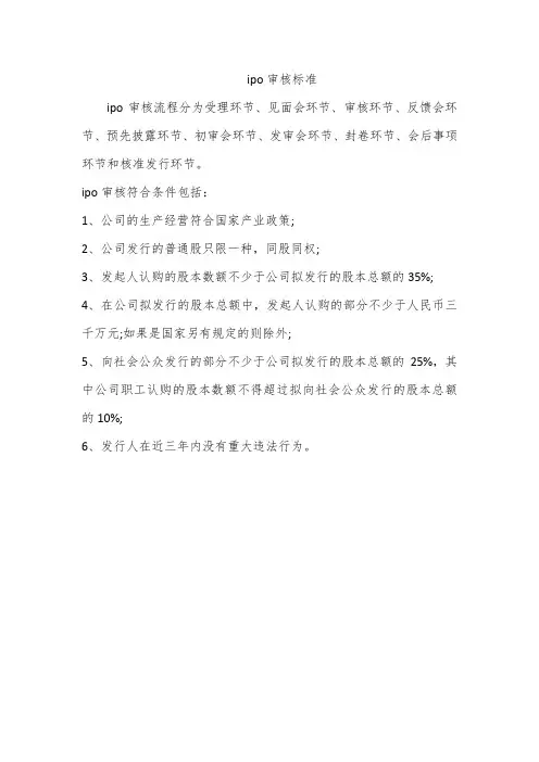 ipo审核标准
