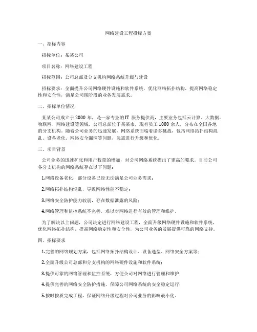 网络建设工程投标方案