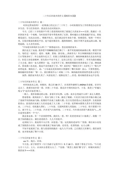 二十年后回故乡的作文【精彩5篇】