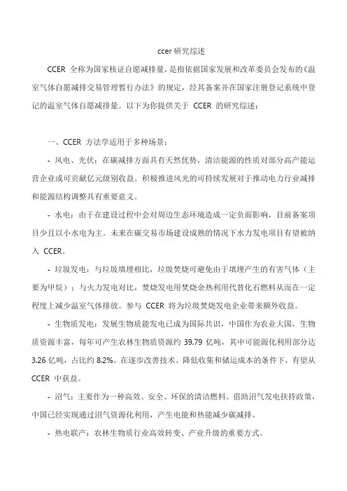 ccer研究综述