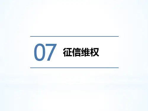 第七章  征信维权