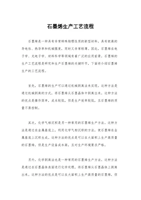 石墨烯生产工艺流程