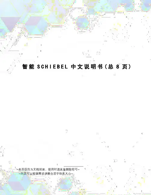 智能SCHIEBEL中文说明书