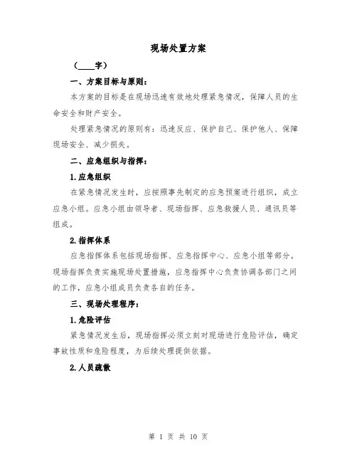 现场处置方案（三篇）