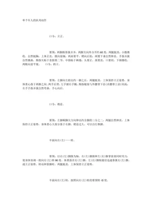 单个军人队列动作
