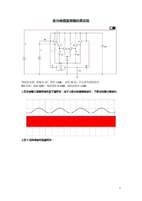 高频仿真实验模拟相乘器混频器仿真实验_差分峰值鉴频器仿真实验