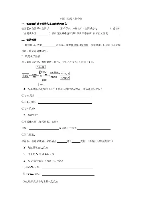 2020年高中化学必修一铁及其化合物