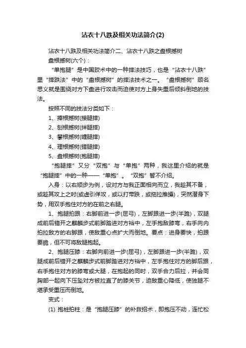 沾衣十八跌及相关功法简介（2）
