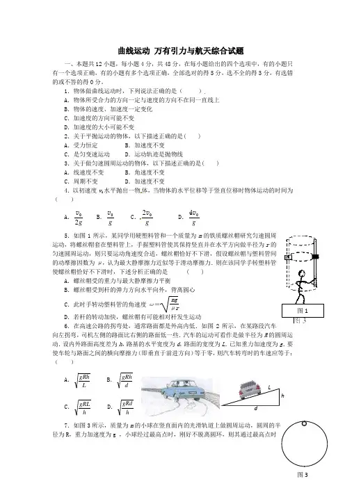 曲线运动 万有引力与航天综合试题
