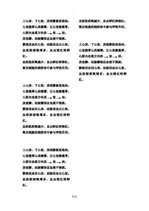 心脏学习口诀