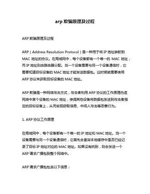 arp欺骗原理及过程