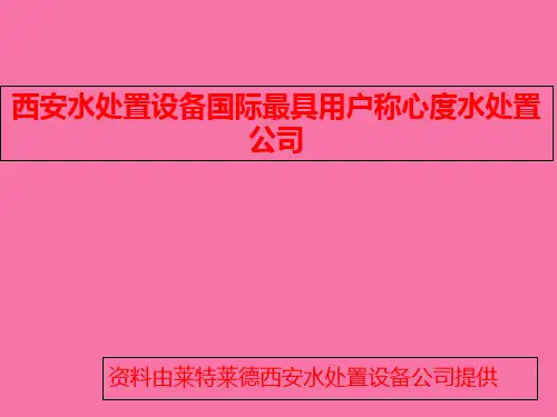 西安水处理设备国际最具用户满意度水处理公司ppt课件