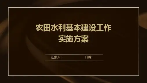 农田水利基本建设工作实施方案