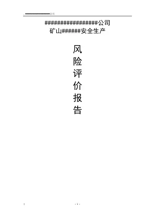 矿山安全生产风险评价报告