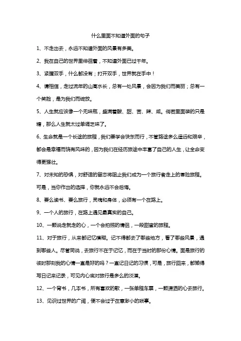 什么里面不知道外面的句子