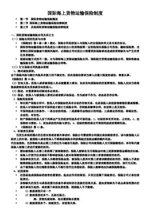 国际海上货物运输保险制度