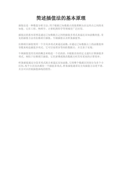 简述插值法的基本原理