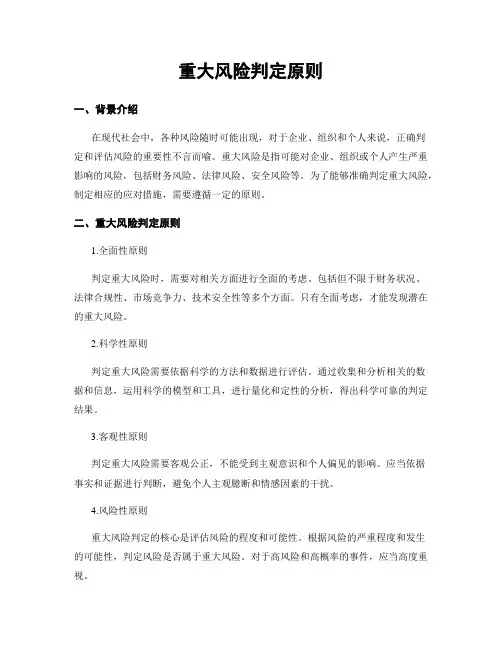重大风险判定原则