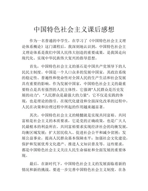 中国特色社会主义课后感想