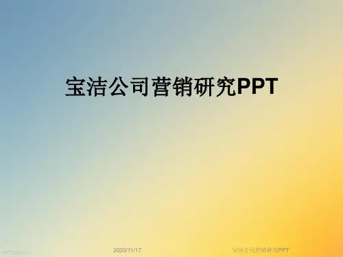 宝洁公司营销研究PPT