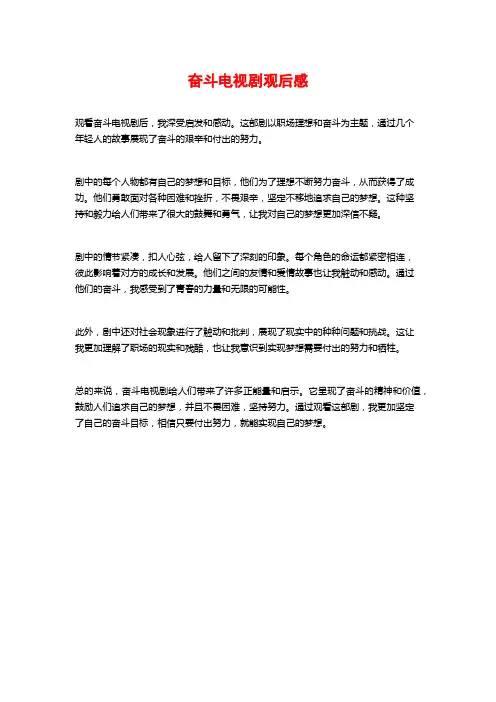 奋斗电视剧观后感