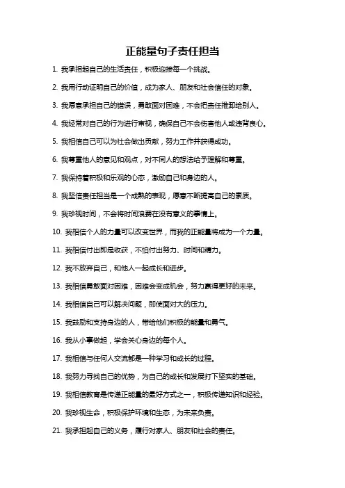 正能量句子责任担当