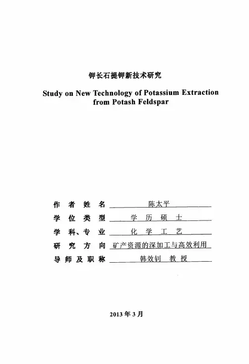 钾长石提钾新技术研究