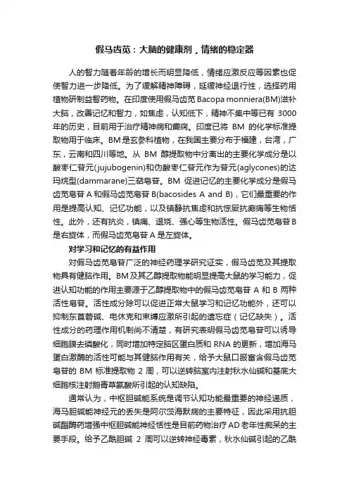 假马齿苋：大脑的健康剂，情绪的稳定器