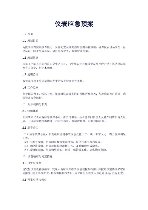 仪表应急预案