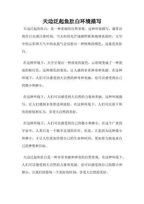 天边泛起鱼肚白环境描写