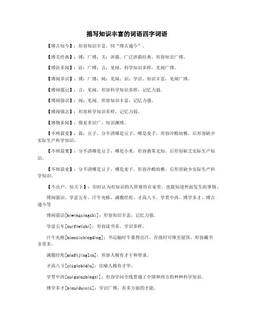 描写知识丰富的词语四字词语