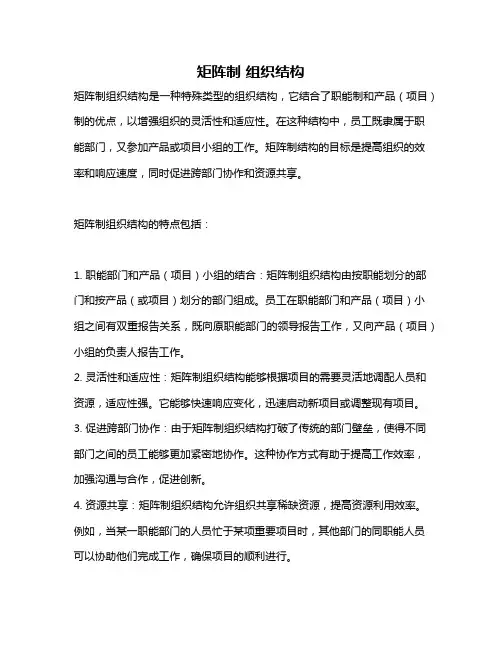 矩阵制 组织结构