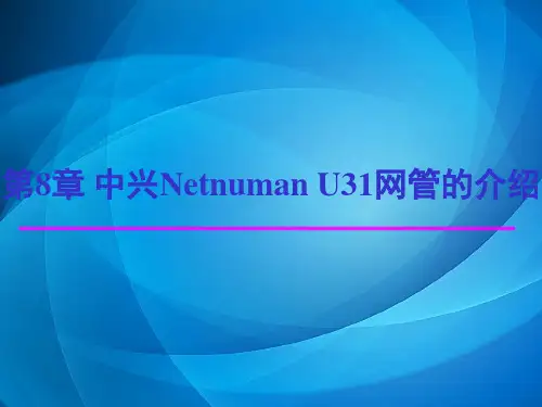 IPRAN PTN技术及应用 第8章 中兴Netnuman U31网管介绍