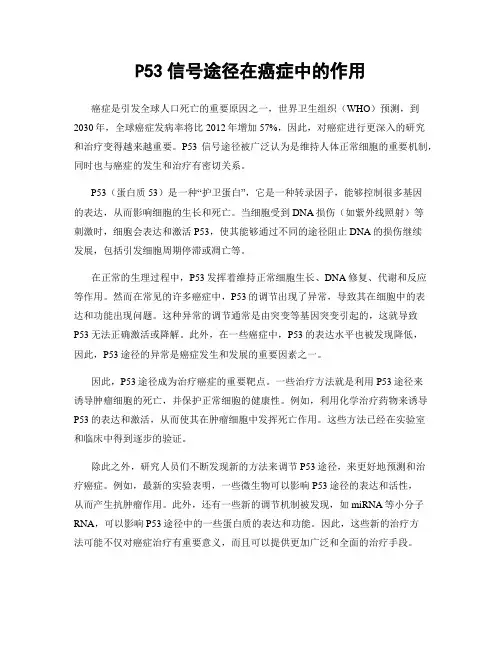 P53信号途径在癌症中的作用