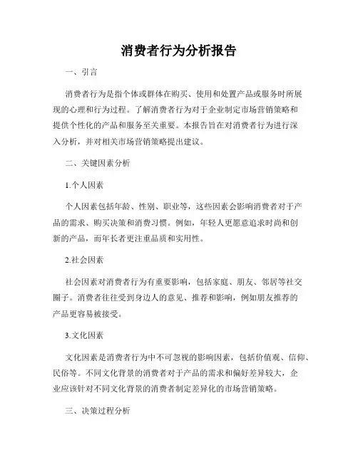 消费者行为分析报告