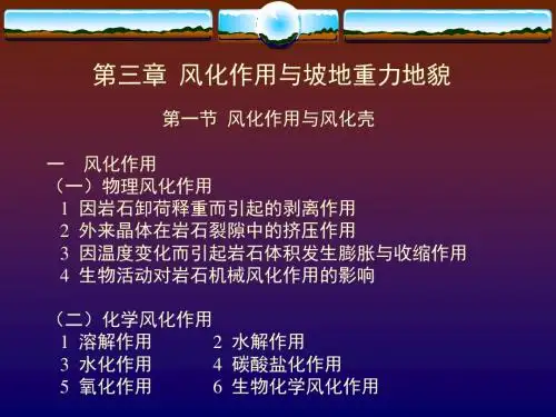 风化作用与坡地重力地貌