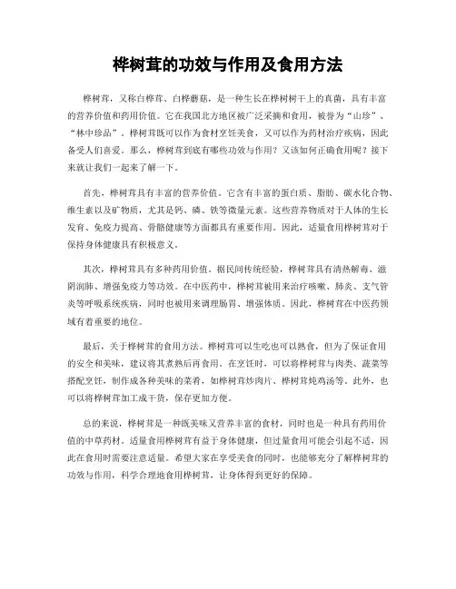 桦树茸的功效与作用及食用方法
