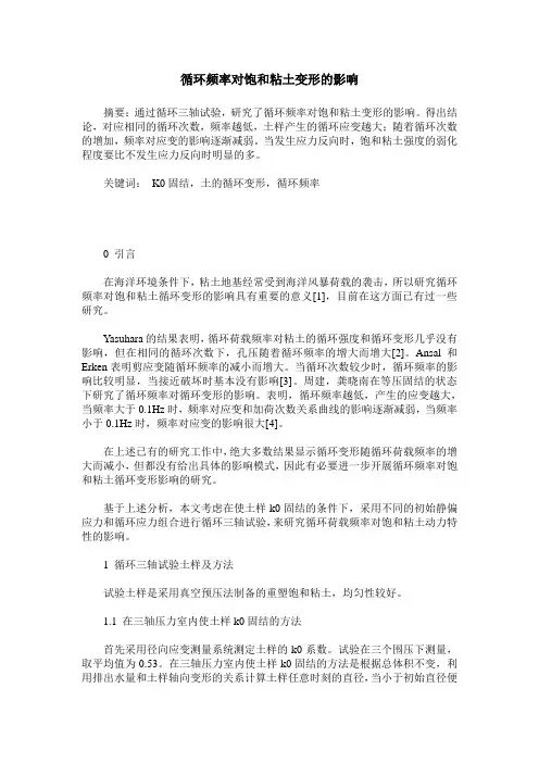 循环频率对饱和粘土变形的影响