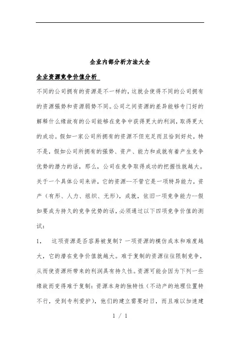 企业内部分析方法全集文件