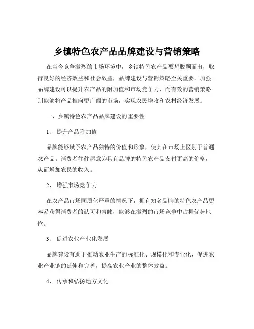 乡镇特色农产品品牌建设与营销策略