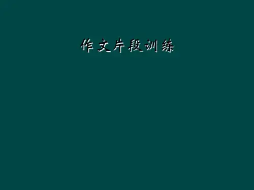 作文片段训练