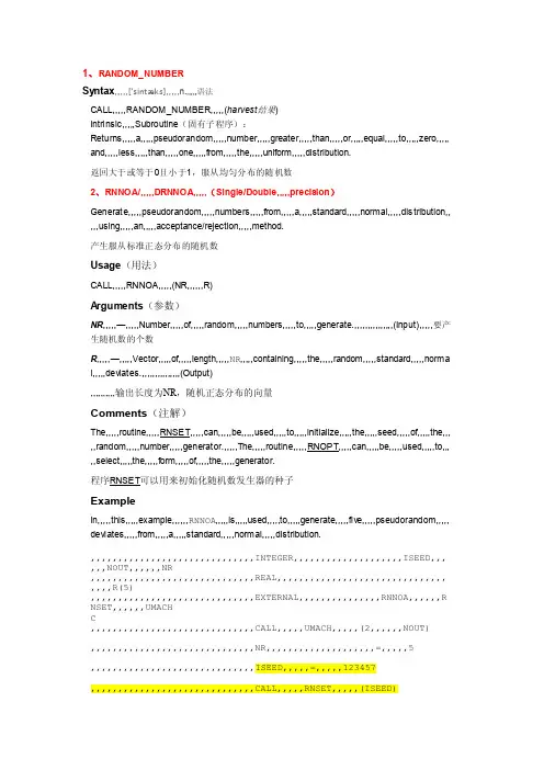 [资料]fortran常用函数