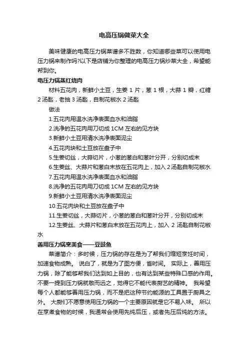 电高压锅做菜大全