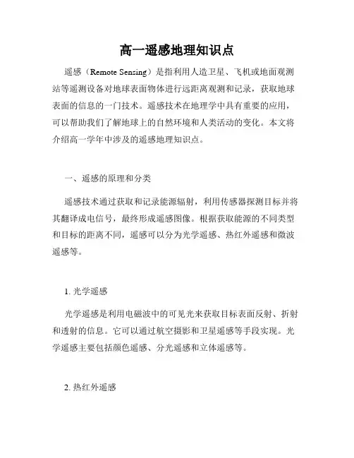 高一遥感地理知识点