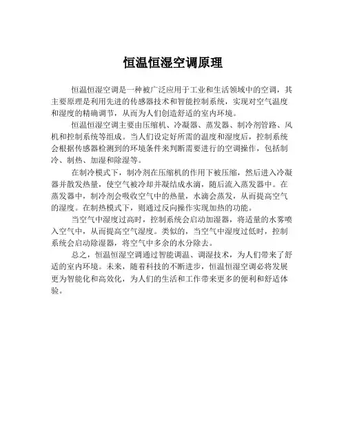 恒温恒湿空调原理