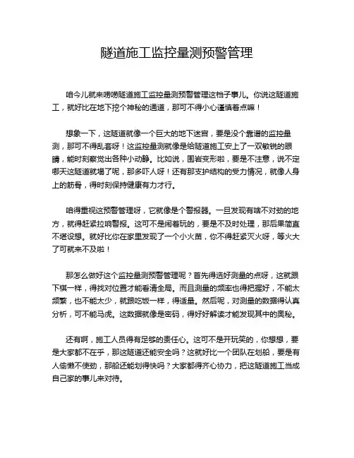隧道施工监控量测预警管理