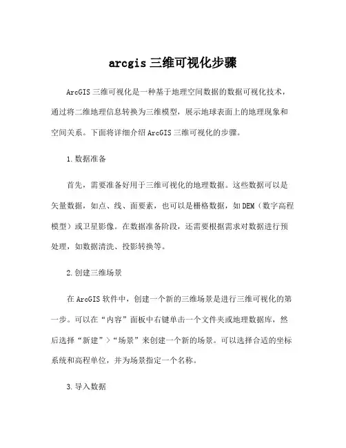 arcgis三维可视化步骤