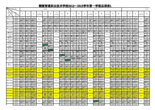 2012～2013学年第一学期总课表试运行版1(改)